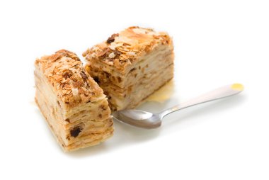 tatlı kek üzerine beyaz izole