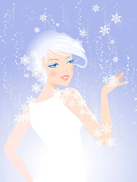 Winter girl — Stock Vector