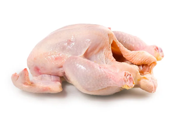 Rohes, frisches rohes Huhn auf weißem Hintergrund — Stockfoto