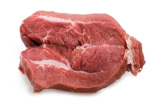 Rått kött på vit bakgrund — Stockfoto
