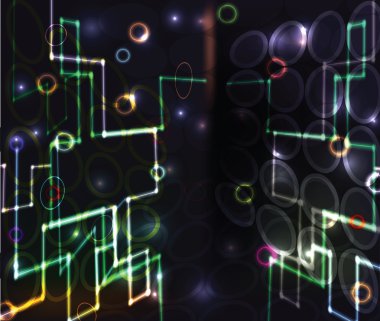 Soyut Vektör Arkaplanı - Renkli Şeffaf Işıklar