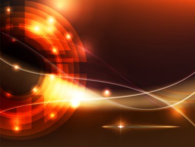 Soyut Vektör Arkaplanı - Renkli Şeffaf Işıklar