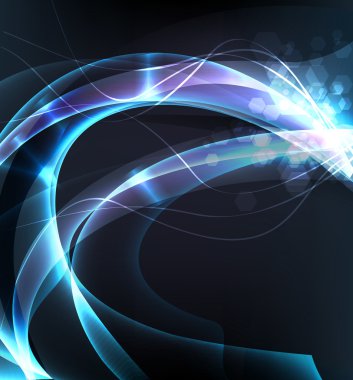 Soyut Vektör Arkaplanı - Renkli Şeffaf Işıklar