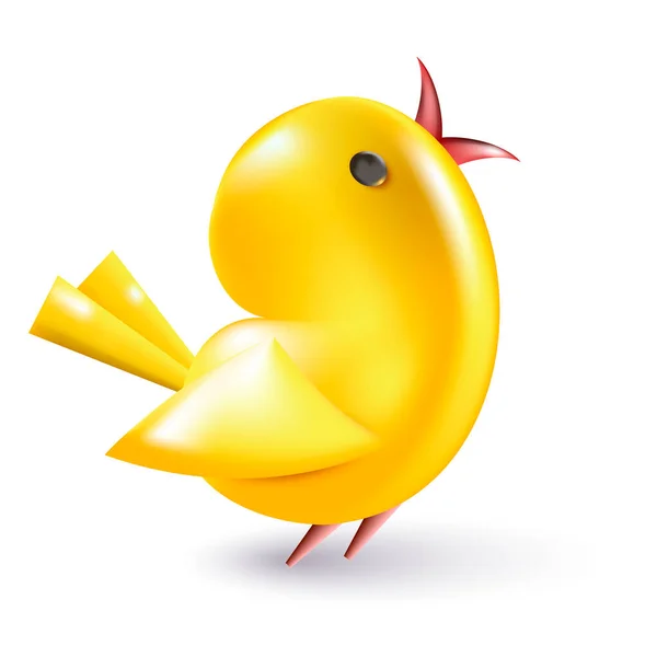 Ilustração Pássaro Amarelo Bonito Caracteres Animais Isolados Fundo Branco — Vetor de Stock