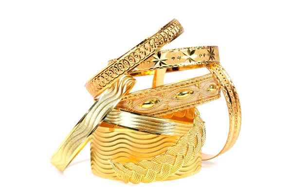 Gold bracelets — Stock Photo, Image