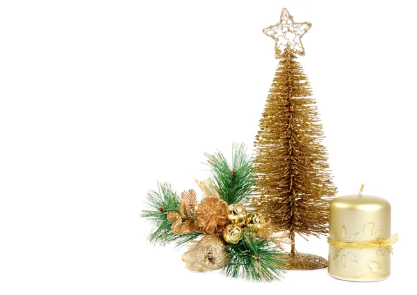 Zlatý vánoční dacoration — Stock fotografie
