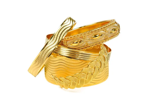 Gold bracelets — Stock Photo, Image