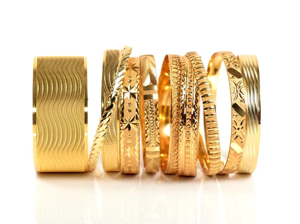 Golden bracelets — Stock Photo, Image