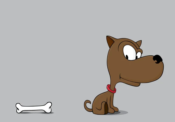 Hund mit Knochen — Stockvektor