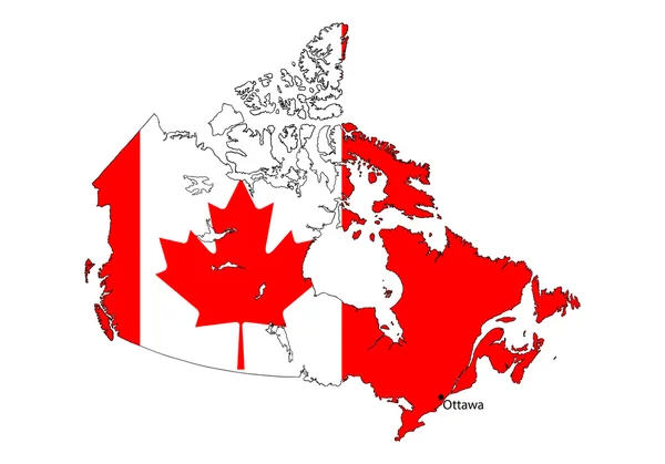 Canada Mappa — Vettoriale Stock