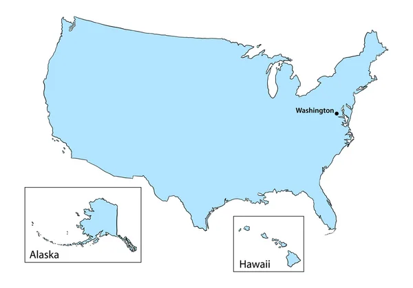 Mapa USA — Stockový vektor