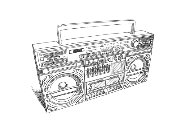 Oldschool boombox — Stock Vector