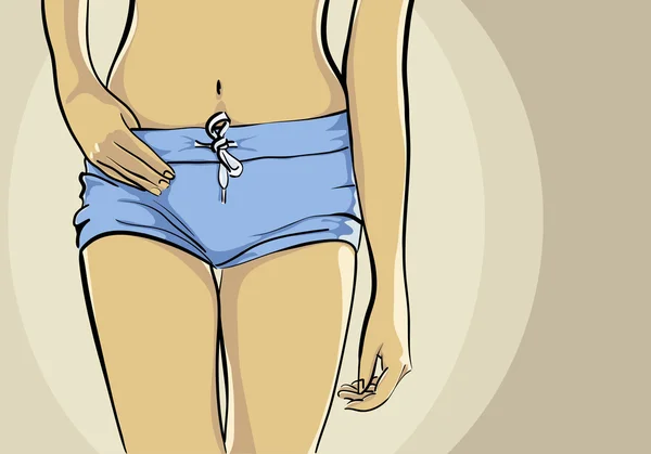 短裤的女人 — 图库矢量图片