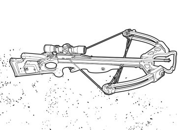 Outline crossbow clipart