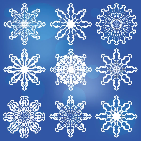 Set of snowflakes for design isolated on white, Stock vector