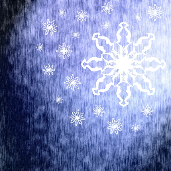 Inverno fundo azul com flocos de neve — Fotografia de Stock