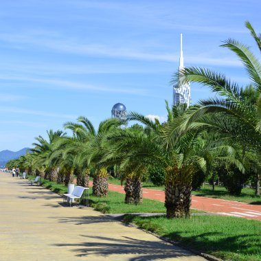 Reconstructed promenade in Batumi clipart