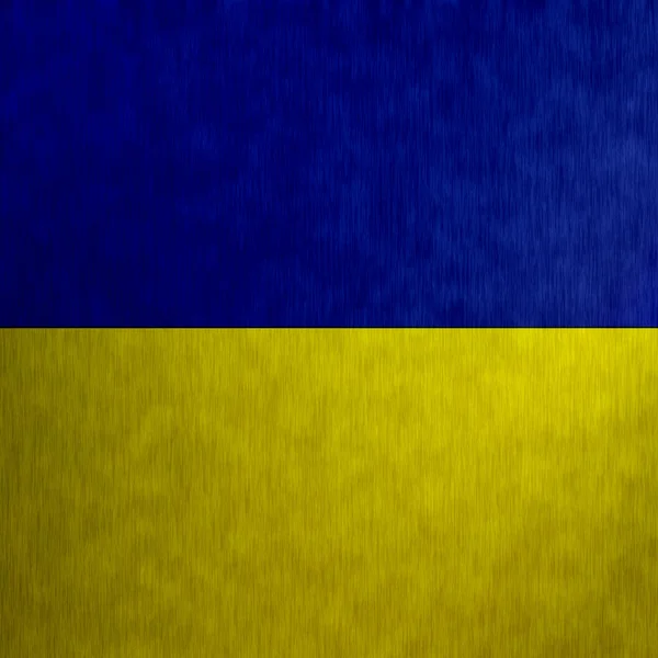 Drapeau stylisé de l'Ukraine, fond lumineux, texture lin — Photo