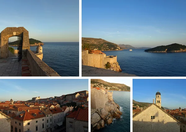 vista dalle mura di dubrovnik, Croazia: collage di foto, scheda, cartolina