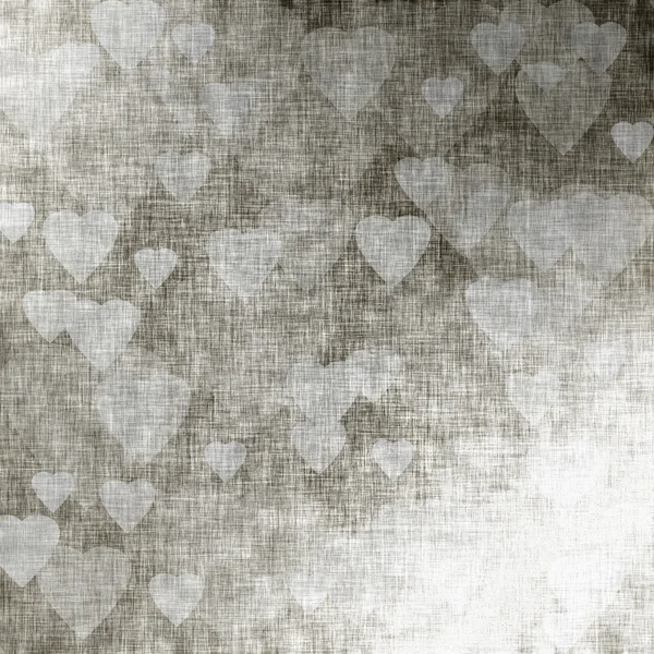 Silver bakgrund med hjärtan — Stockfoto