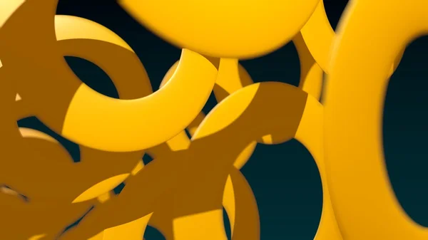 Yellow rings row — Stock Photo, Image