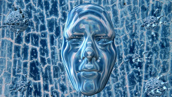 Gesicht in der Oberfläche — Stockfoto