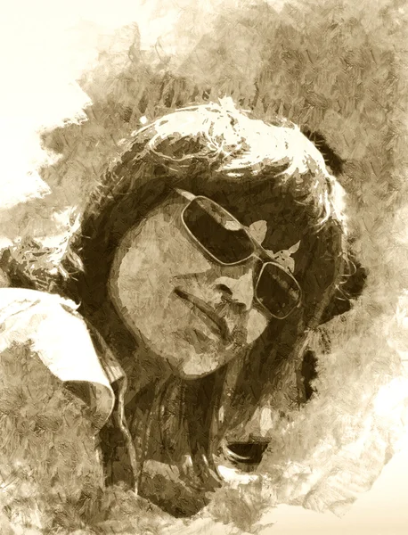 뷰티 젊은 여자의 빈티지 초상화 — 스톡 사진