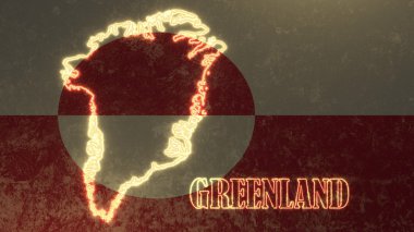 Anahat harita ulusal bayrak zemin üzerinde parlak neon