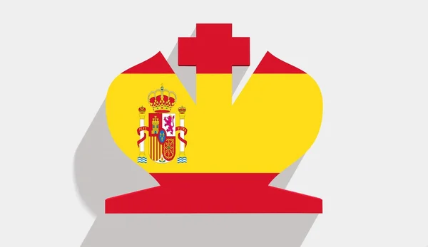 Chess king textured by spain flag — Stock Photo, Image