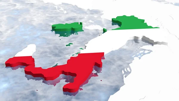 Italien 3d skizze karte — Stockfoto