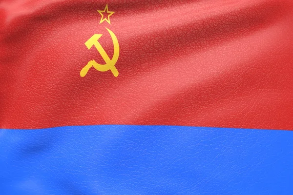 苏联加盟共和国皮革带纹理的旗帜 — 图库照片