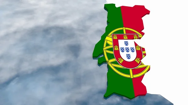 Portugal 3d outline map — Stock Photo, Image