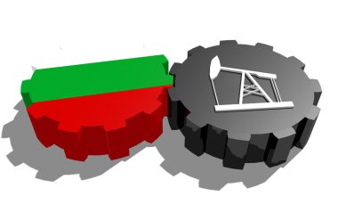 Bulgaristan ve 3d derrick model vites üzerinde ulusal bayrak