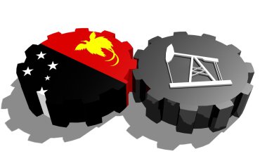 Yeni Gine ve 3d derrick model vites üzerinde ulusal bayrak