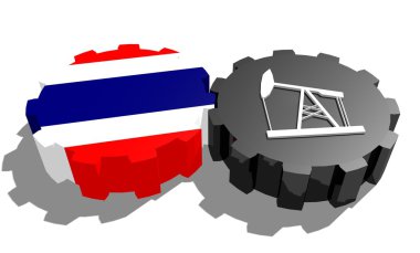 Tayland ve 3d derrick model vites üzerinde ulusal bayrak
