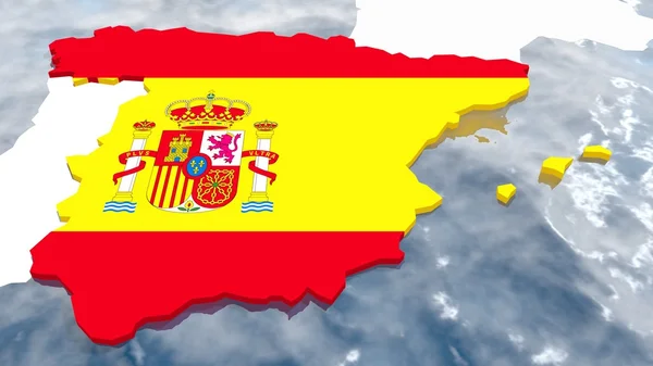 Mapa del esquema de España 3d — Foto de Stock