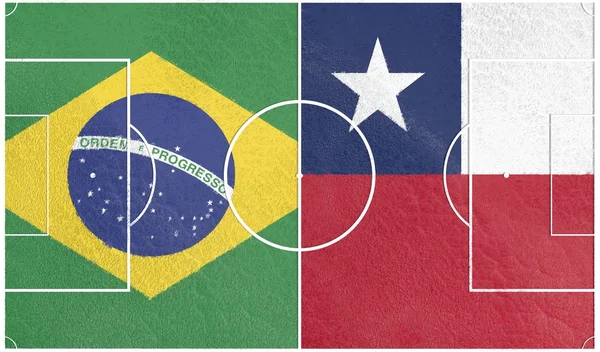 Brazilië vs Chili Wereldkampioenschap voetbal 2014 — Stockfoto