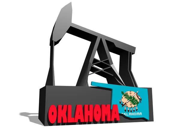 Oklahoma word and 3d map — Stock Photo, Image