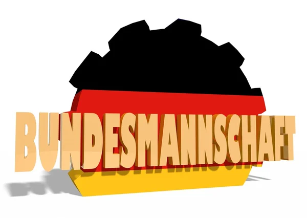Text und Ausrüstung der bundesmannschaft bemalt von der deutschen Nationalflagge — Stockfoto