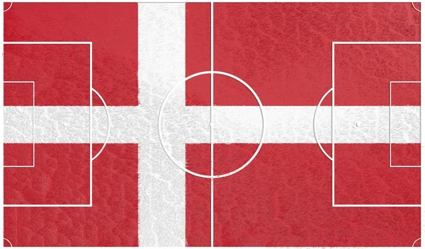 Denmark flag on football field — Stock Photo, Image