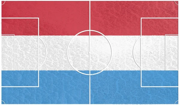 Luxembourg flag on football field — Stock Photo, Image