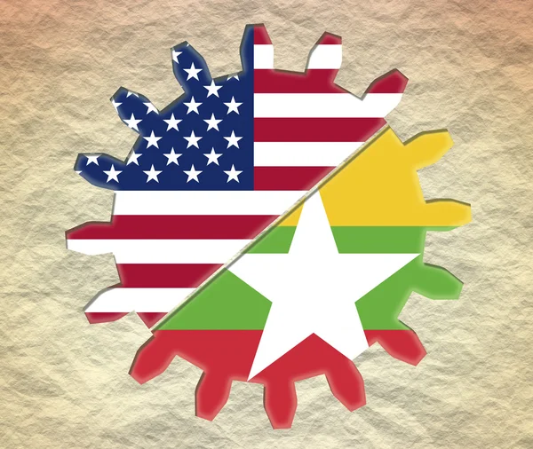 EE.UU. y relaciones myanmar — Foto de Stock
