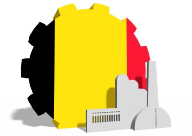 dişli ve fabrika simgesini Belçika bayrağı
