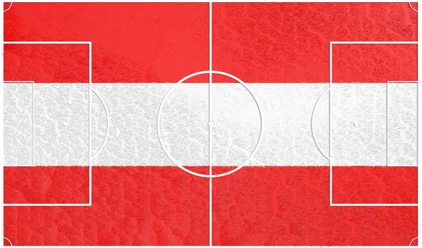 Austria flag on football field — Stock Photo, Image