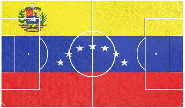 Bandera de Venezuela en campo de fútbol —  Fotos de Stock