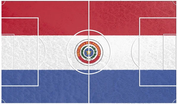 Drapeau du Paraguay sur terrain de football — Photo