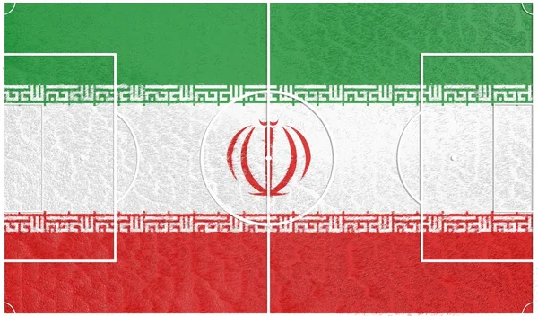 Bandera de Irán en el campo de fútbol —  Fotos de Stock