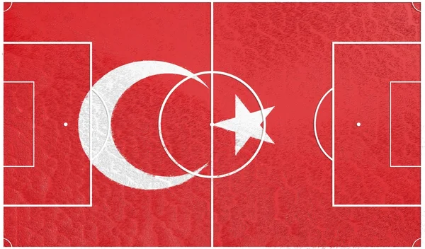 Σημαία της Τουρκίας σε γήπεδο ποδοσφαίρου — Φωτογραφία Αρχείου