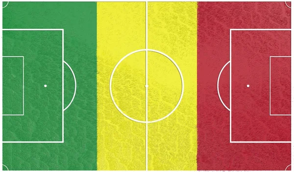 Mali vlag op voetbalveld — Stockfoto