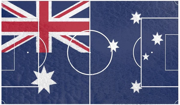 Australia flag on football field — Stock Photo, Image